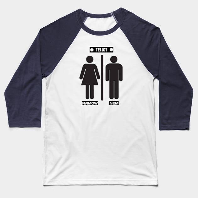 Toilet Baseball T-Shirt by BADEG